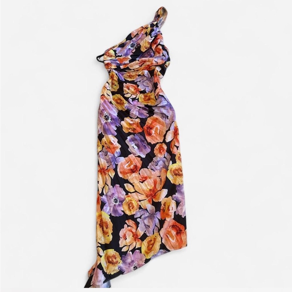 Vibrant Floral Asymmetrical Dress